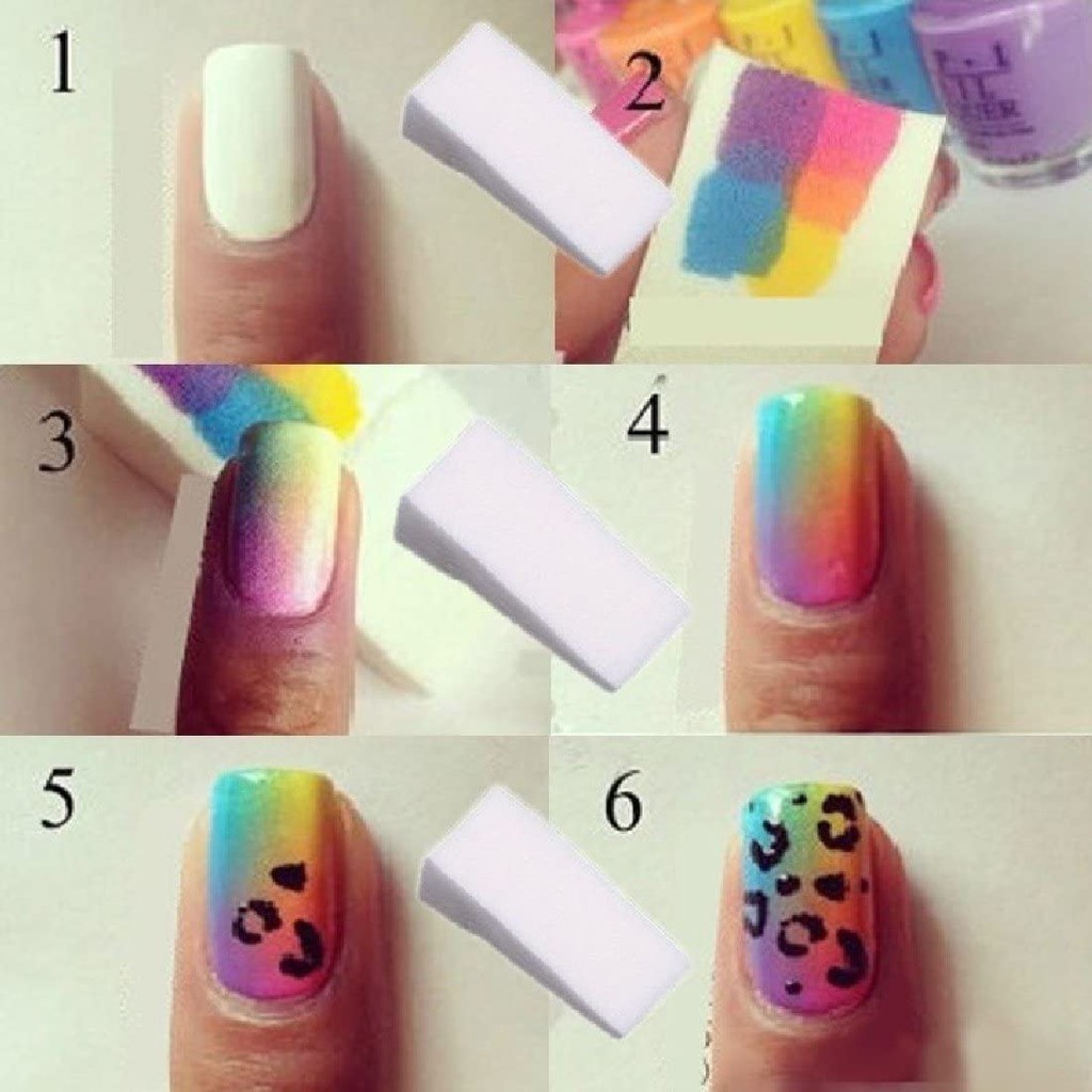 Set mút dặm ombre nail