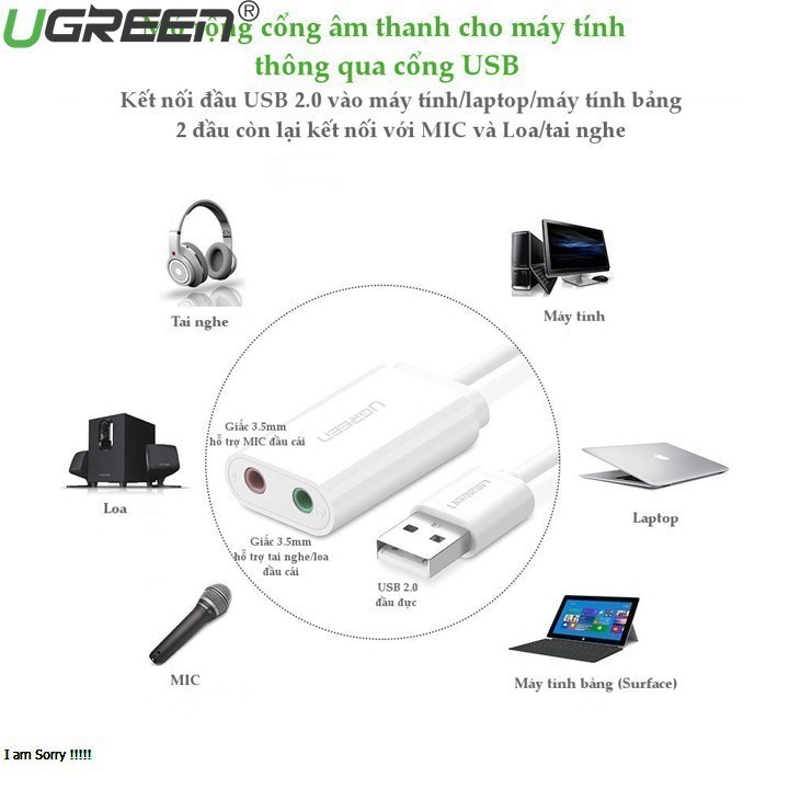 Cáp USB Sound chính hãng UGREEN 30143 - UG30143