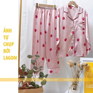 Bộ Ngủ Lụa Dài Tay Quảng Châu Cao Cấp [Video & Ảnh Thật]