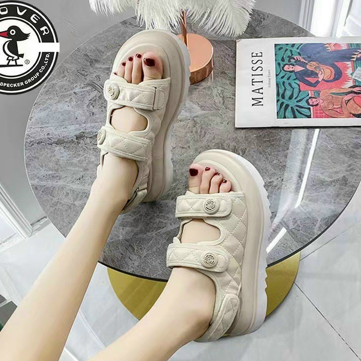 Sandal học sinh đế răng cưa chàm CC tăng chiều cao
