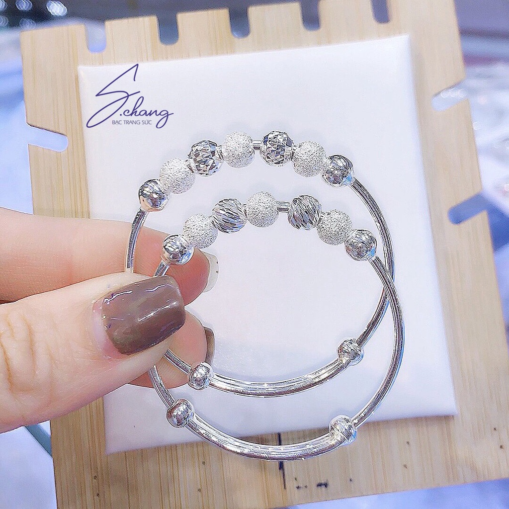 Lắc tay cho bé đính 7 hạt tròn LT31