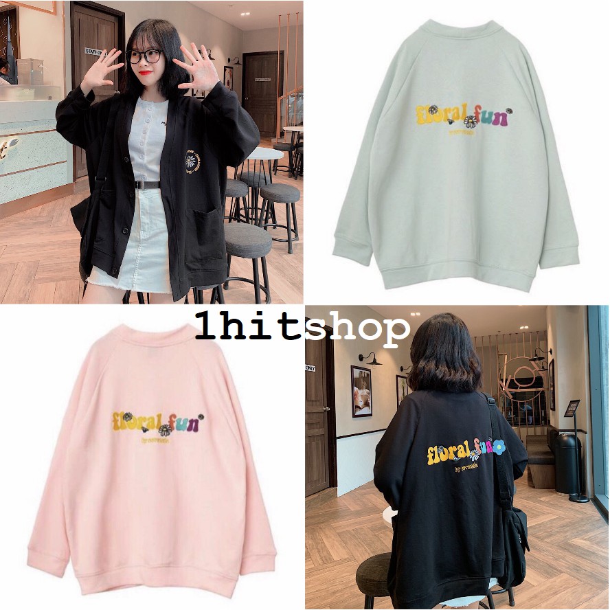 Áo Cardigan FLORAL FUN Thêu Hoa Ulzzang Unisex 1hitshop | BigBuy360 - bigbuy360.vn