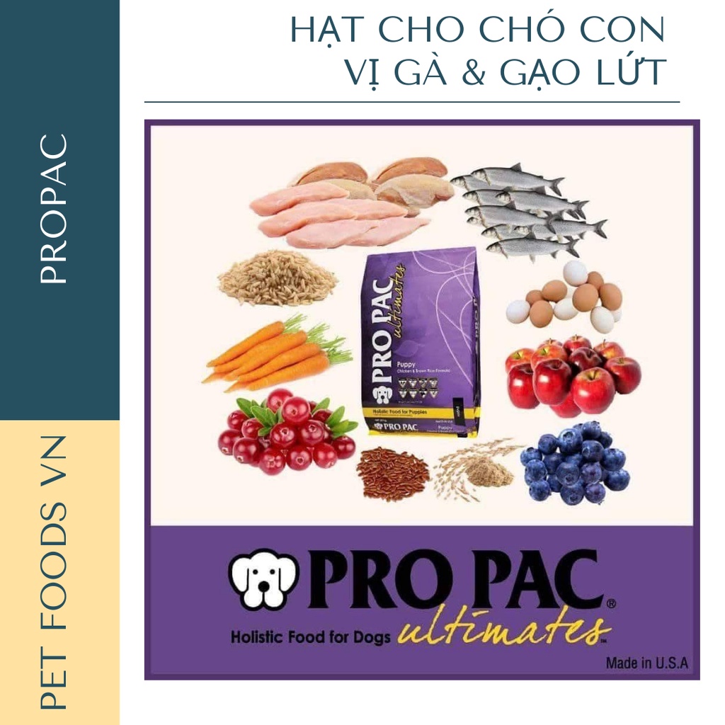 Hạt cho chó con PROPAC Puppy Chicken &amp; Brown Rice 2,5kg vị Gà &amp; Gạo Lứt