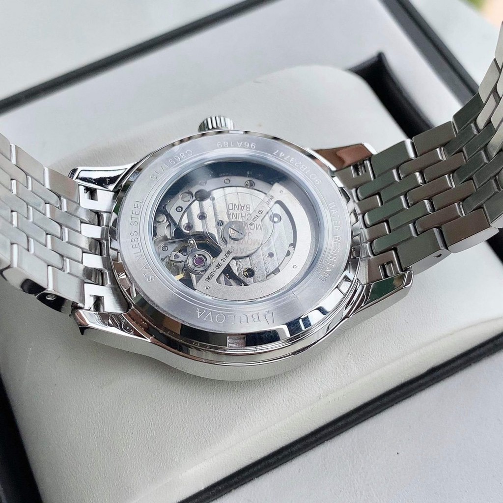 Đồnghồ nam cao cấp Bulova Auto lộ cơ 96A189