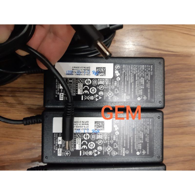 Sạc laptop chính hãng dell 3,34 kim nhỏ 65W kích thước chân sạc Φ4.5×Φ3.0 - dây nguồn volex