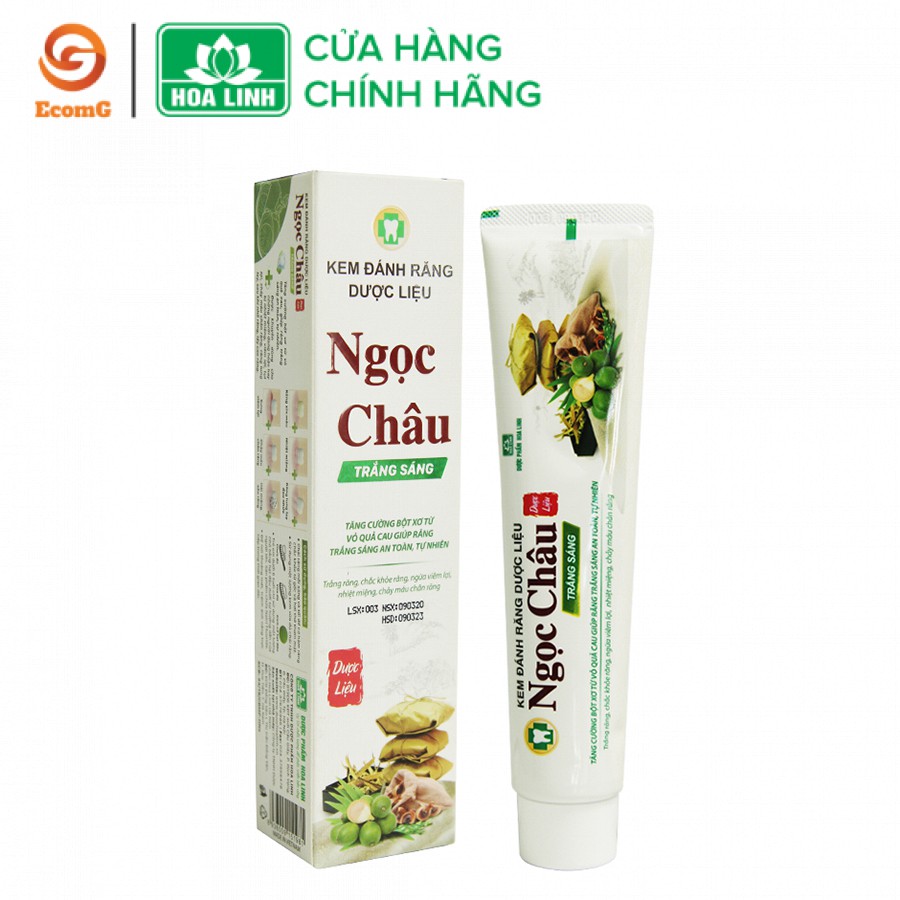 Kem đánh răng dược liệu Ngọc Châu trắng sáng 100gr và 125gr