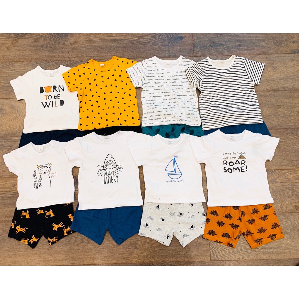 Bộ cộc tay bé trai - Set bộ cộc tay PL Baby chất cotton cho bé