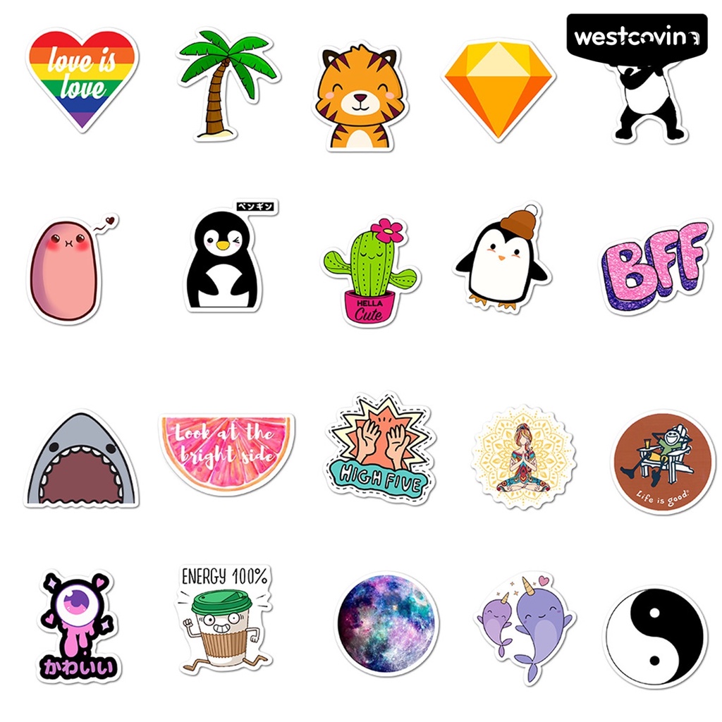 [Hot]✍1 Set Sticker Dán Mắt Bằng Nhựa PVC Chống Nước Dễ Thương Bắt Mắt Sành Điệu