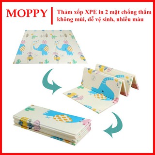 Thảm xốp XPE 2 mặt phủ Silicone chống thấm tuyệt đối - Chiếu xốp gấp gọn 2 mặt - Không mùi, mềm mại,chống trơn trượt