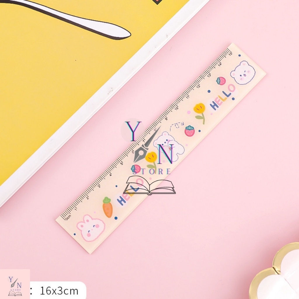 Thước Kẻ Hoạt Tiết Hoạt Hình Acrylic 15cm