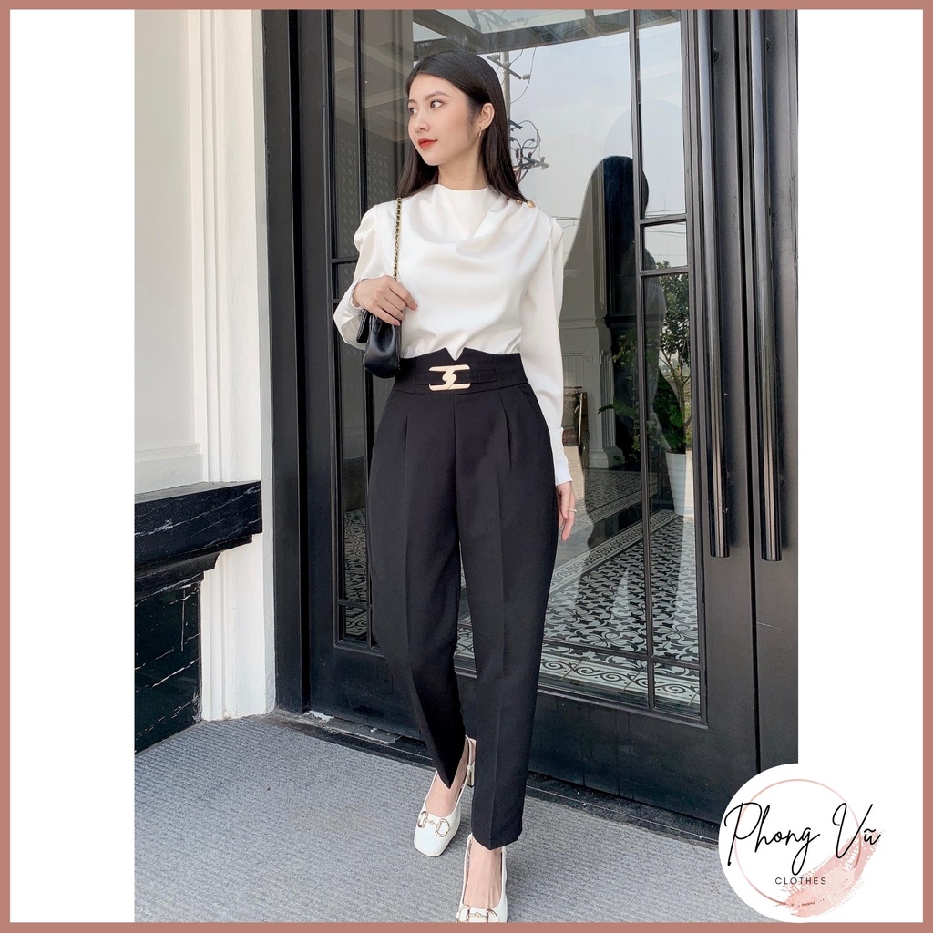 [Tặng quà]Quần baggy nữ PV03,cạp cao chữ V, đai chữ Z,khóa sườn,vải tuyết mưa cực đẹp | BigBuy360 - bigbuy360.vn