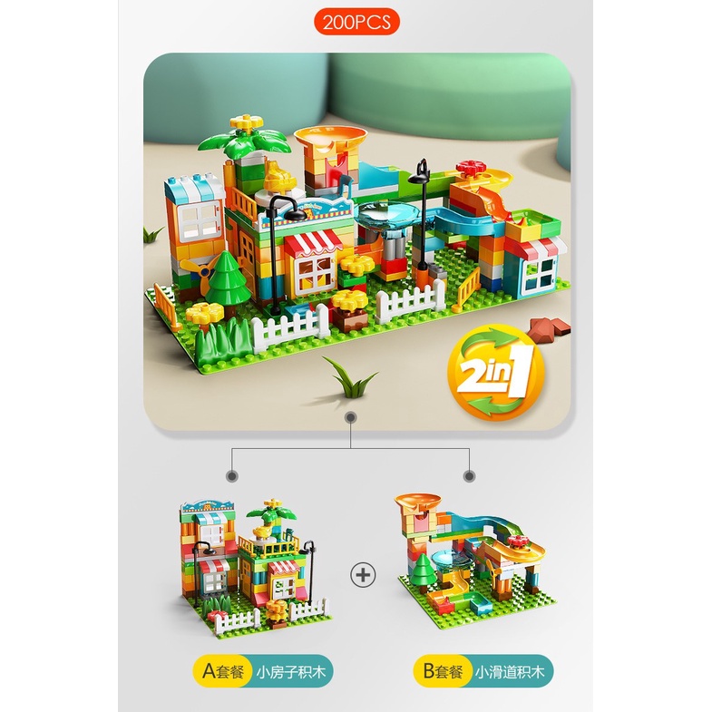 Đồ chơi Lego Feelo cho bé - Lego Nhà ga 105 + 2 đế hoặc 179 chi tiết