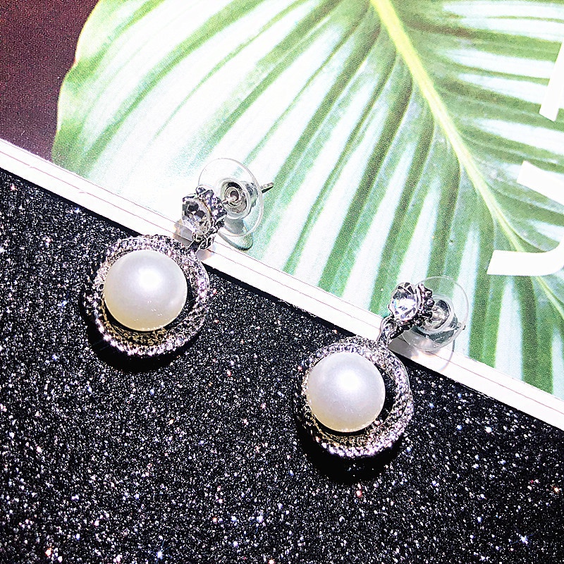 Bông tai đính đá ngọc trai hàng Thái sang chảnh, cao cấp