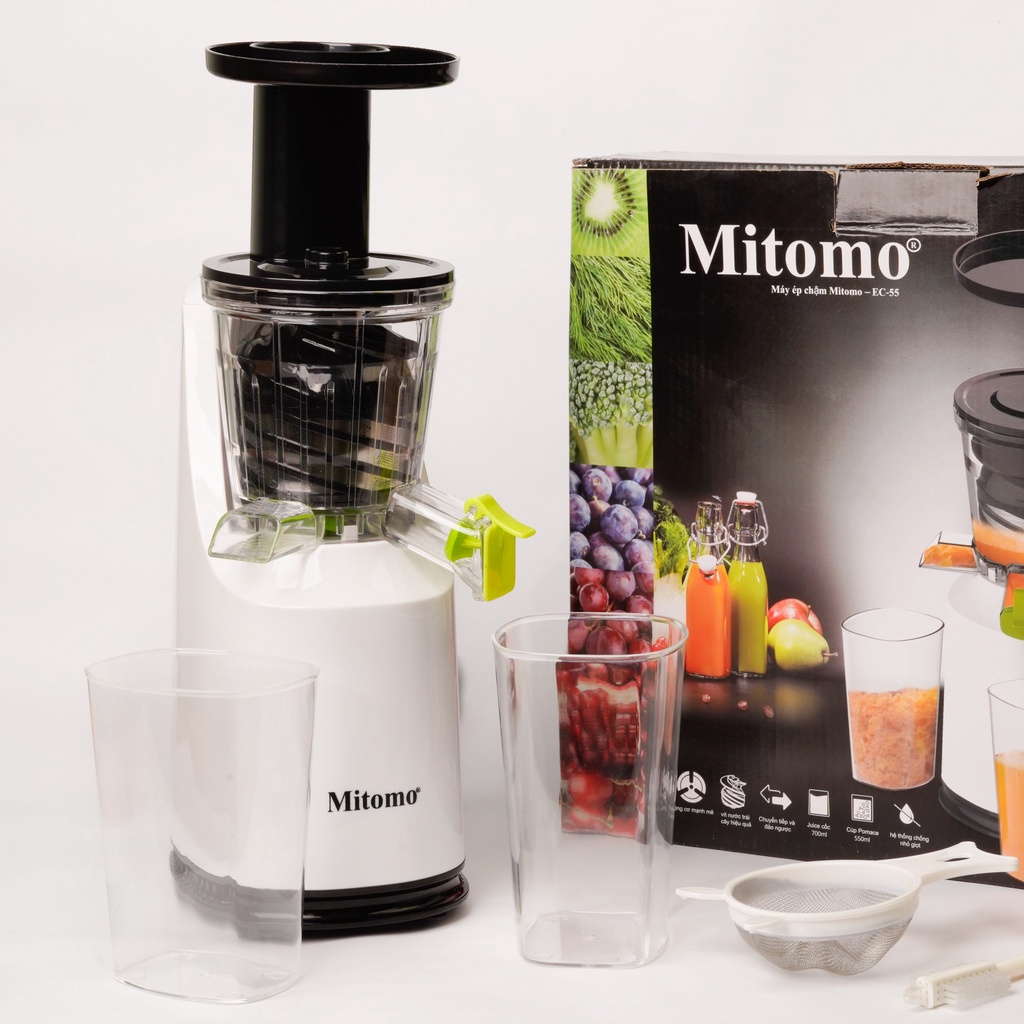 Máy ép chậm, máy ép trái cây Mitomo chính hãng bảo hành 3 năm toàn quốc