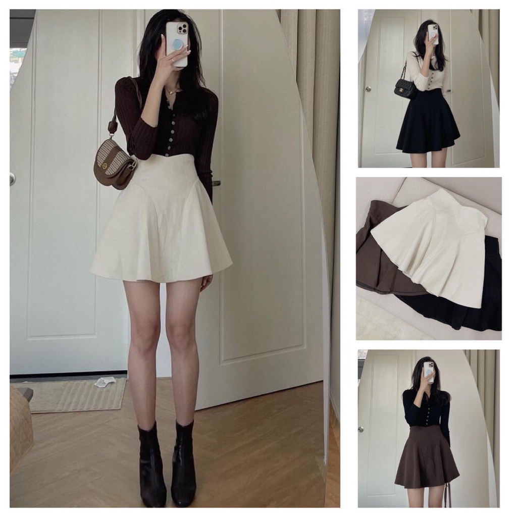 CHÂN VÁY NHUNG DÁNG XÒE XINH XẮN ĐIỆU ĐÀ