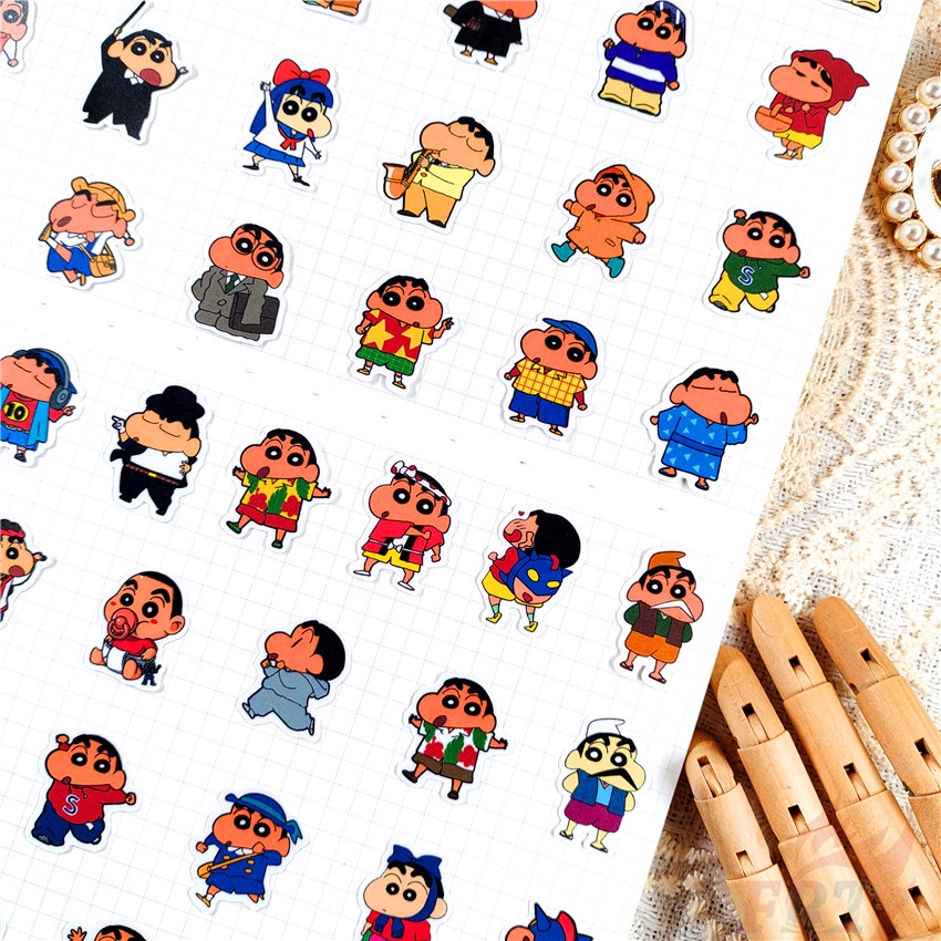 ★★★ Sticker Dán Trang Trí Nhật Ký Hình Cậu Bé Bút Chì Shin-chan Q-8 ★★★ Bộ 50 Miếng Dán Trang Trí Album Thời Trang DIY Kích Thước 2~3cm
