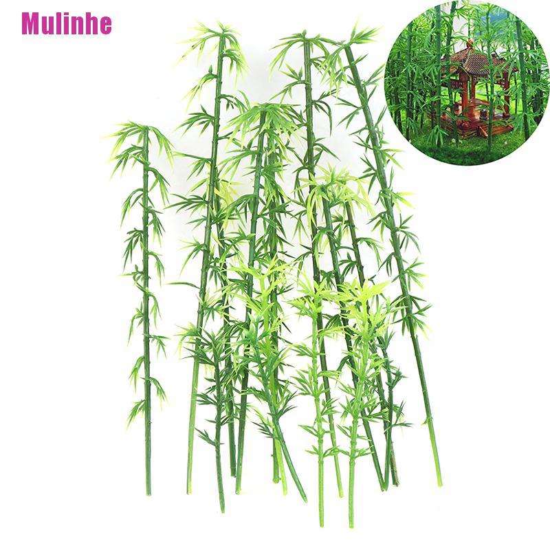Bộ 20 Mô Hình Cây Tre / Cây Tre Bằng Nhựa Để Bàn Trang Trí