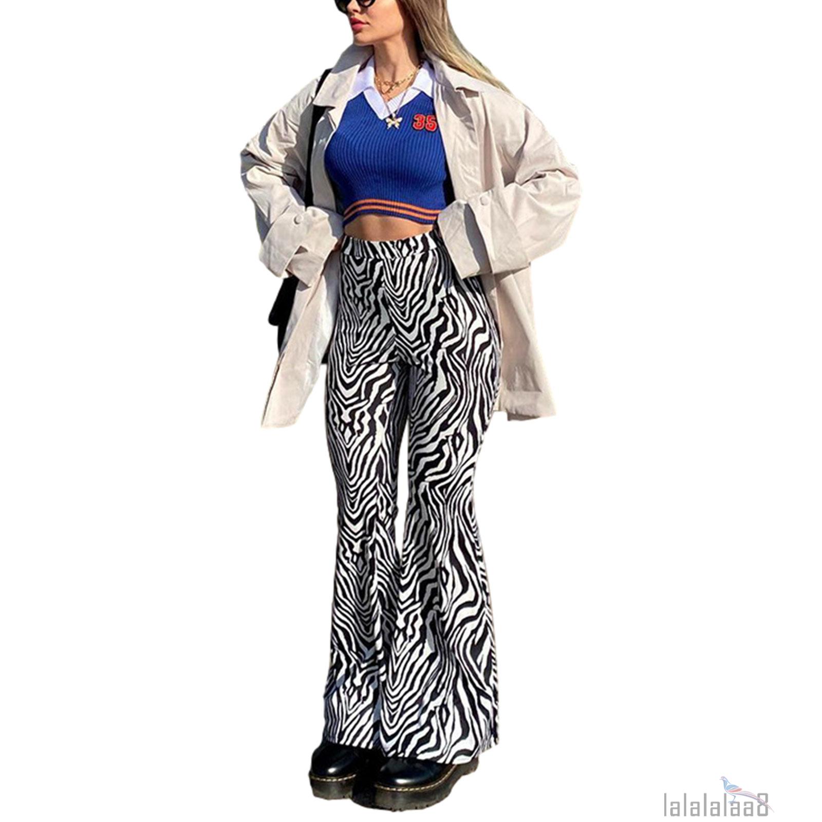 Quần Dài Nữ Lưng Cao Ống Rộng Họa Tiết Sọc Ngựa Vằn Laa8 | BigBuy360 - bigbuy360.vn