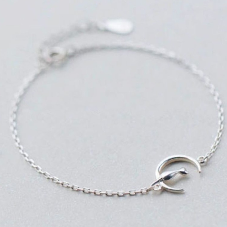 Vòng tay mạ bạc 925 cao cấp hình mèo dễ thương dây mảnh trang sức bạc CINLA VT010