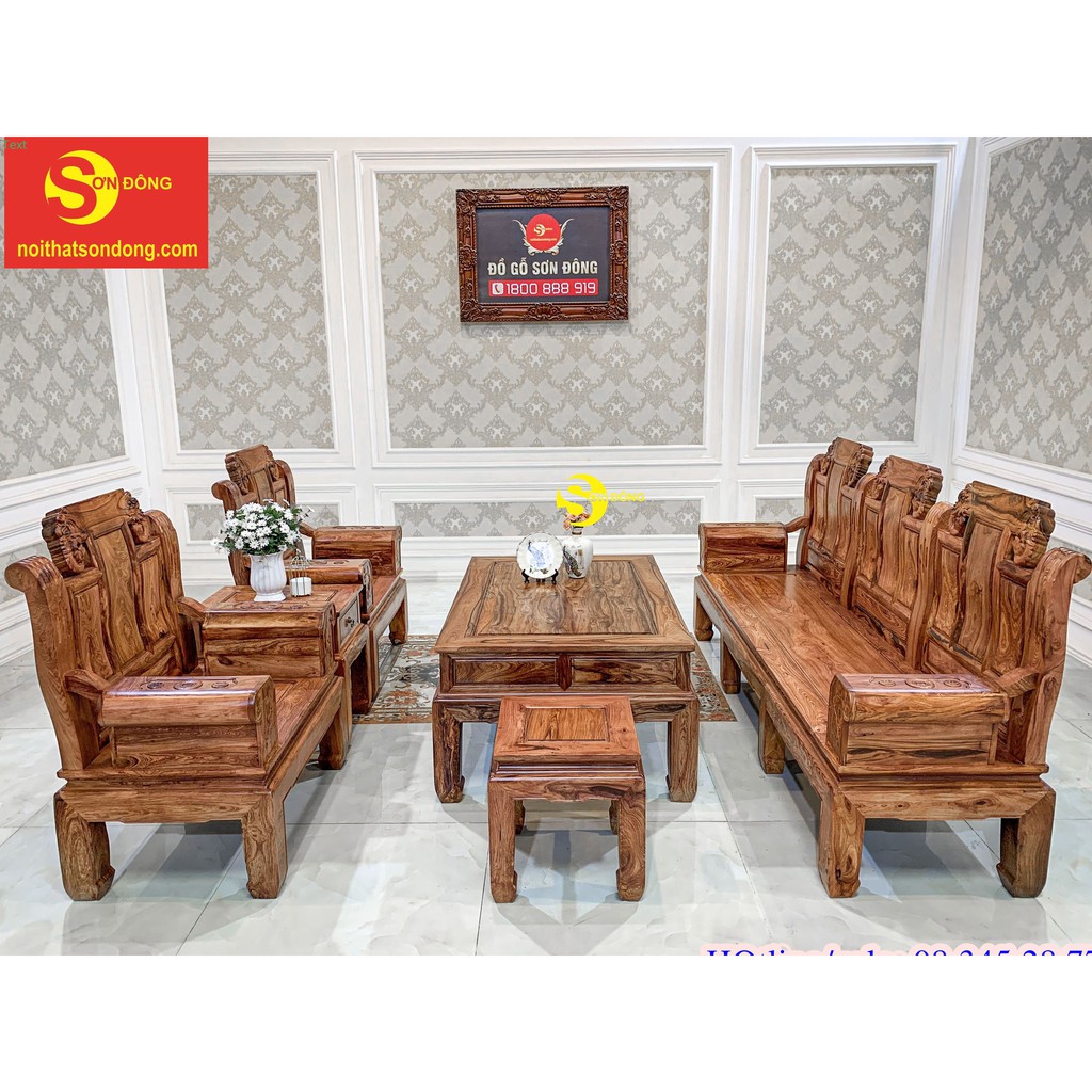 Bộ bàn ghế kim tượng trấn quốc gỗ cẩm lai xịn 6 món BBG074