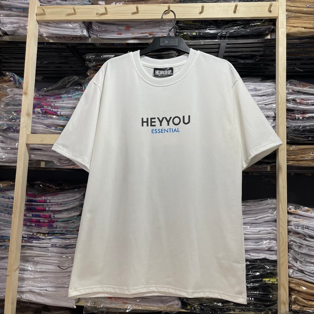 Áo thun Unisex Hey you essential Basic Tee phông trơn nam nữ tay lỡ oversize form rộng đủ màu - Gin Store