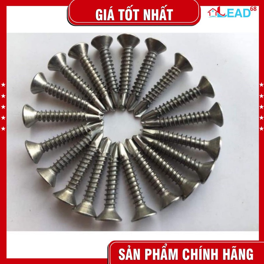 100g vít inox tự khoan 410 đầu bằng các cỡ