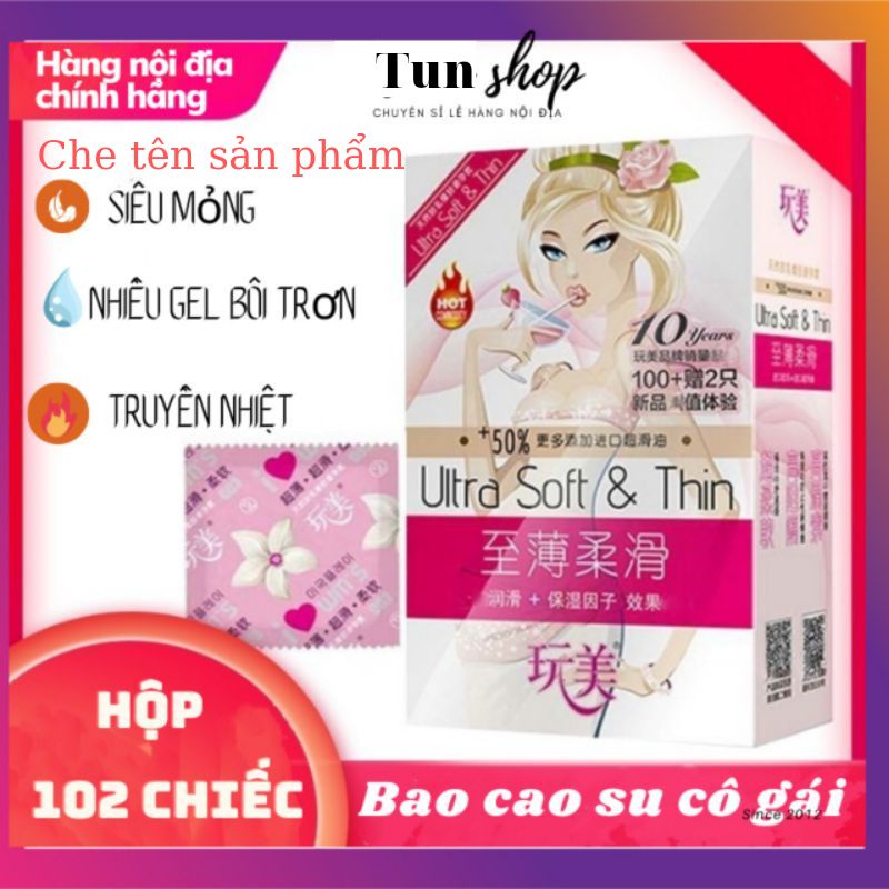 50chiếc Bao Cao su Hoa Ly Trung  Quốc Siêu Mỏng Nhiều Dầu Bôi Trơn