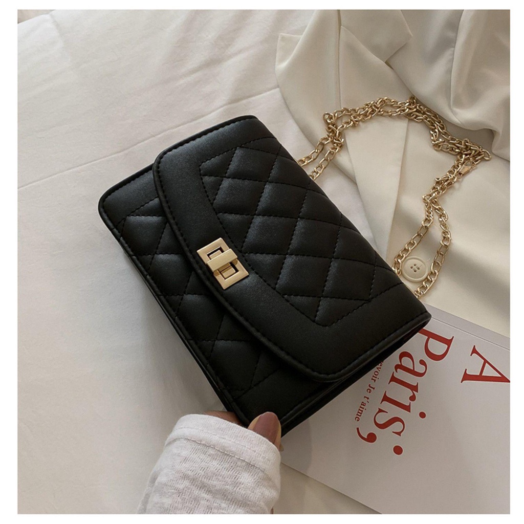 Túi Xách Dây Xích Đeo Vai Hình Thoi Màu Cầu Vồng Mới