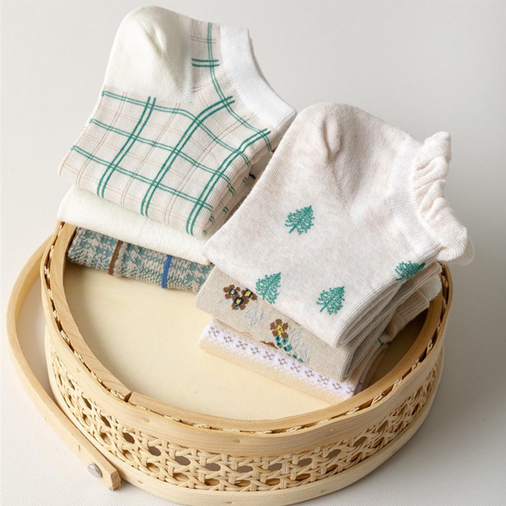 2 Đôi Vớ Cotton Mềm Mại In Họa Tiết Cổ Điển