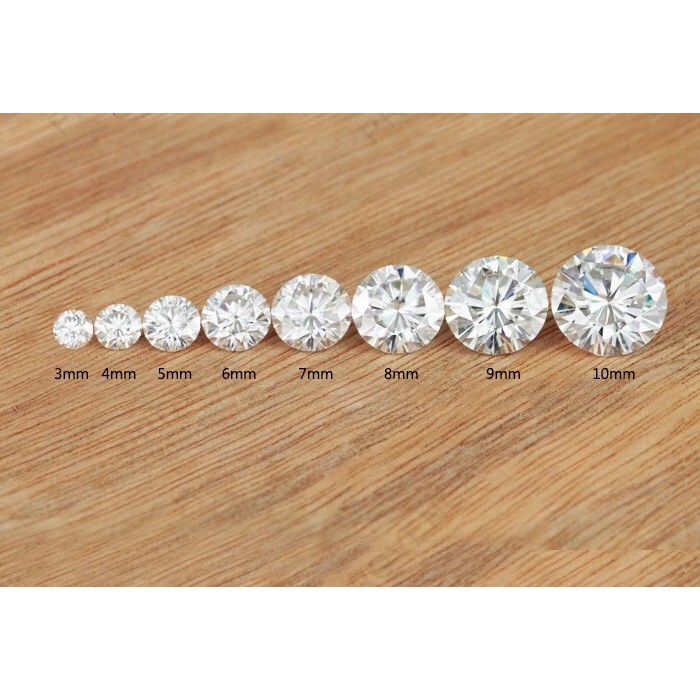 SIÊU PHẨM SIZE 12Ly - Kim cương nhân tạo Moissanite nước D - VVS1 . Kiểm định quốc tế GRA. Giá tốt nhất thị trường.