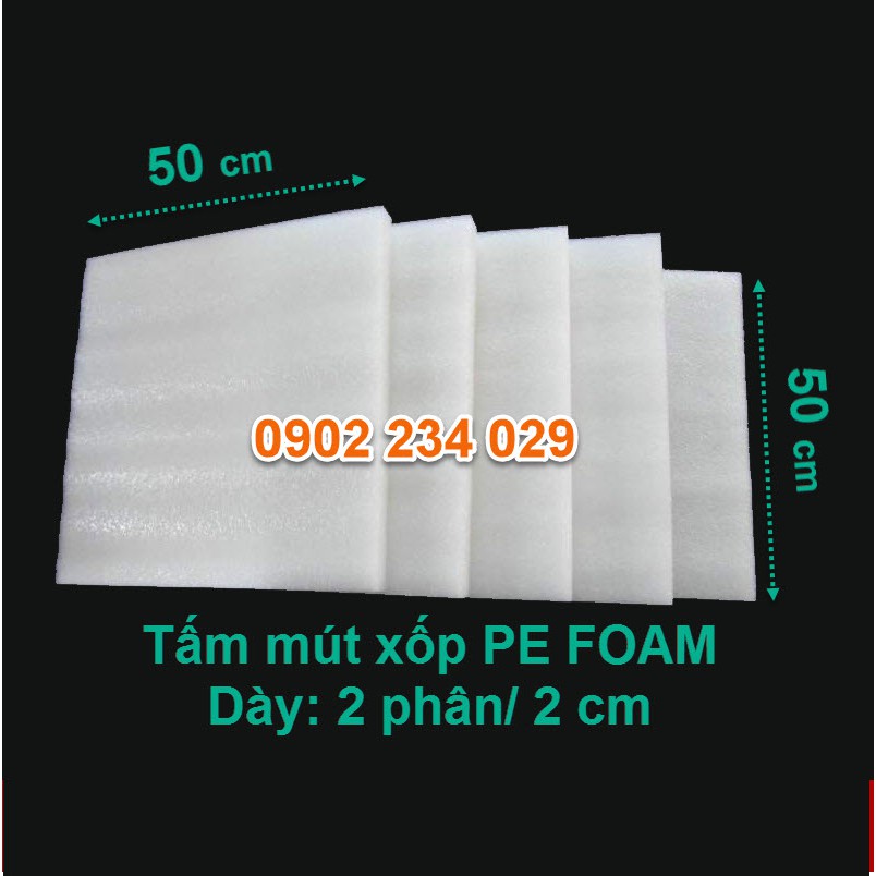 Tấm Mút Xốp PE Foam Dày 2cm Bọc Chèn Lót Giảm Chấn