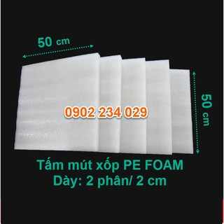 Tấm mút xốp pe foam dày 2cm bọc chèn lót giảm chấn