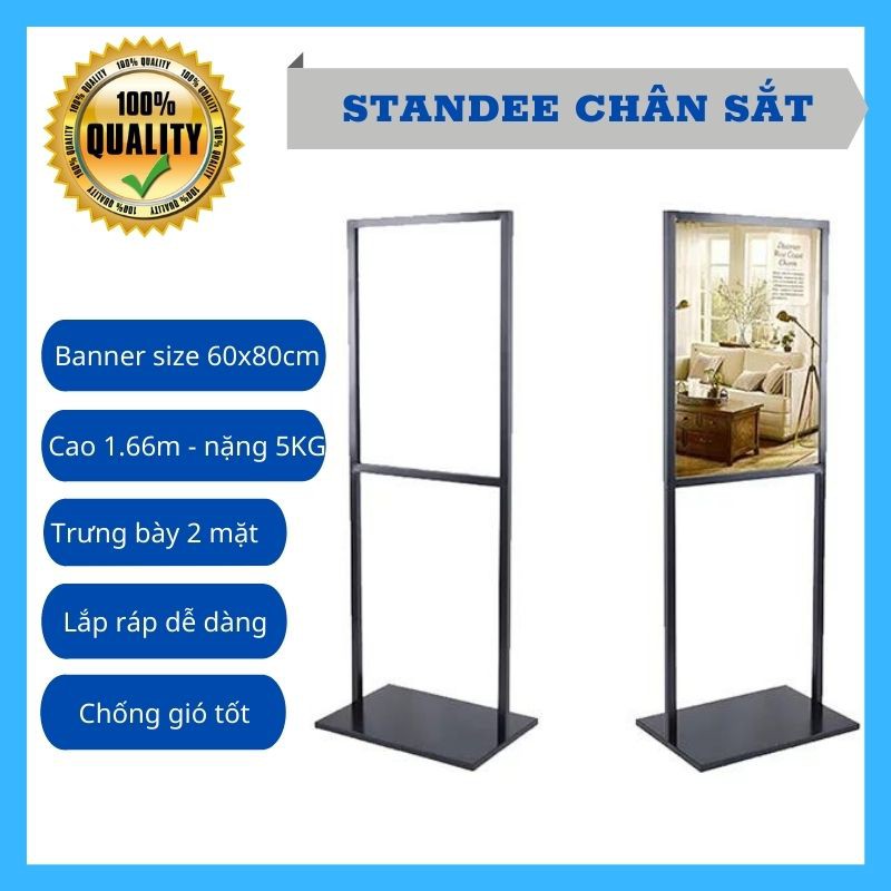 STANDEE CHÂN SẮT NGOÀI TRỜI LẮP RÁP DỄ DÀNG
