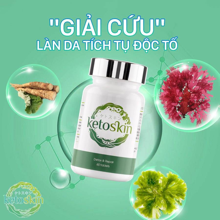 Combo chăm sóc da mặt viên uống trắng da chống lão hóa Bihaku Premium, viên uống thải độc da Ketoskin