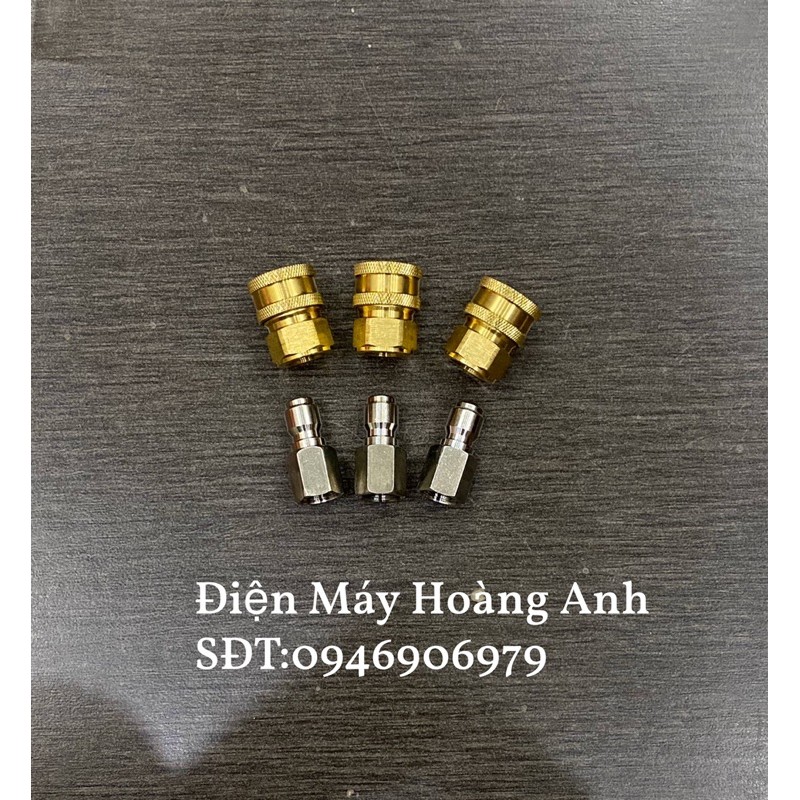 Bộ khớp bi nối nhanh dây rửa cao áp 3/8 (ren 17mm) lắp máy rửa xe công nghiệp