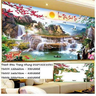 Tranh gắn đá lưu thủy sinh tài y8055 160x70cm