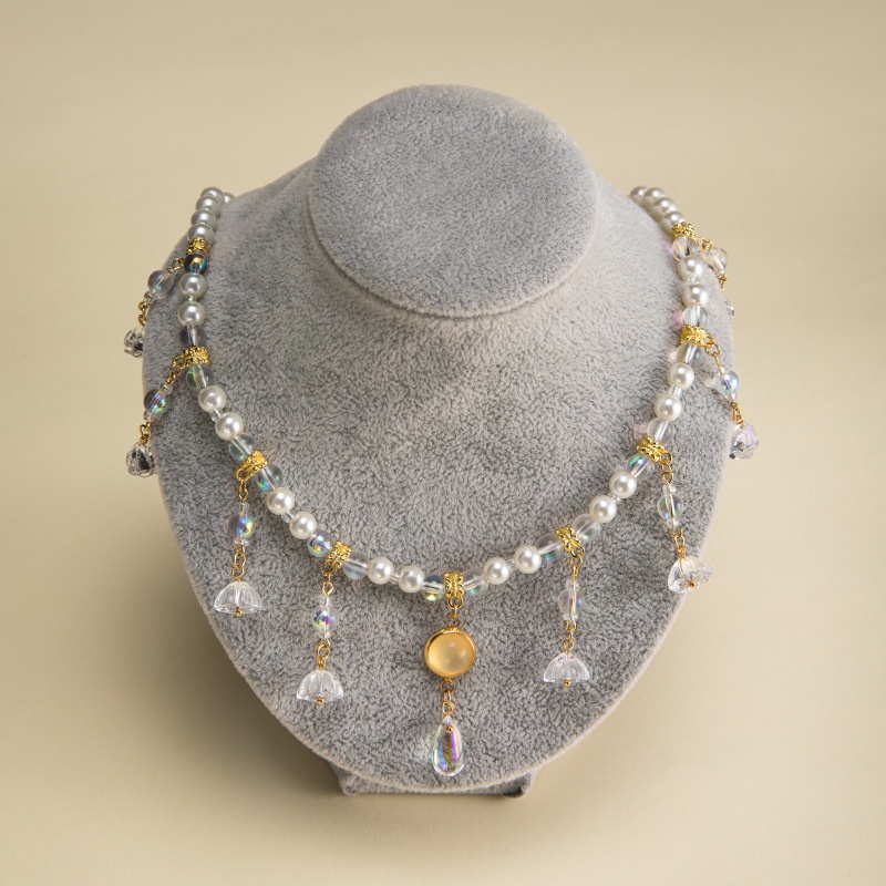 Vòng Cổ Ngọc Trai Giả Cao Cổ Hình Giọt Nước Phụ Kiện Quần Áo Cổ Điển Trung Quốc