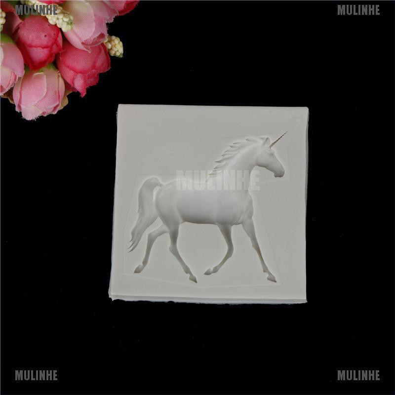 Khuôn silicone làm bánh kẹo DIY tạo hình con ngựa một sừng 3D trang trí