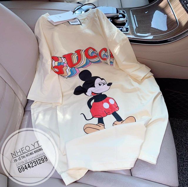 Áo Phông Quảng Châu  Cotton Túi Zip Mickey 7 màu loại 1