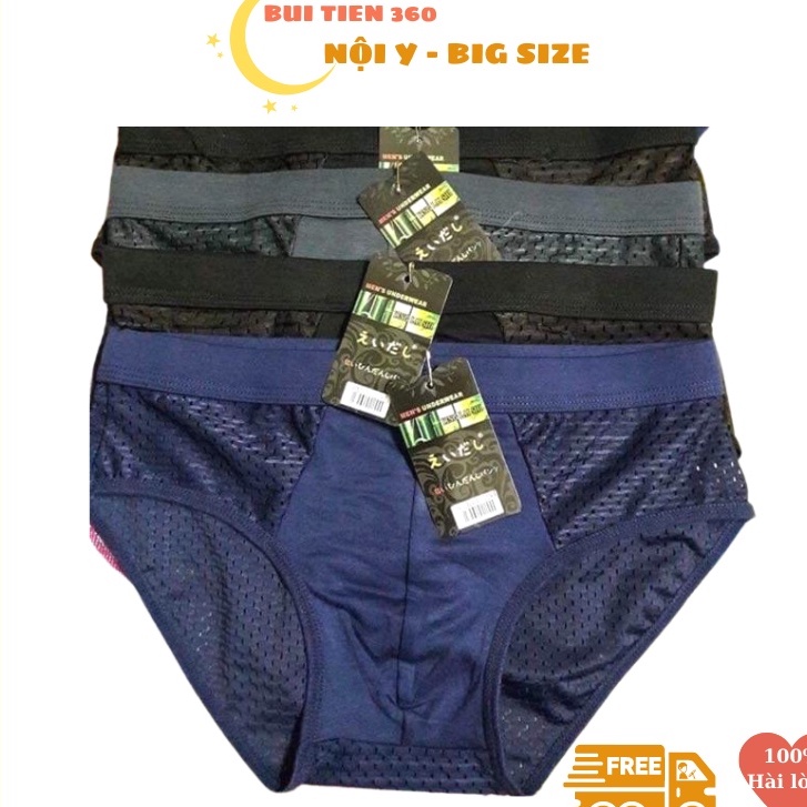 Quần sịp nam chéo tam giác lưới thông hơi XUẤT NHẬT  loại sịp chéo cho nam cạp to big size 2xl 3xl chất đẹp thông thoáng