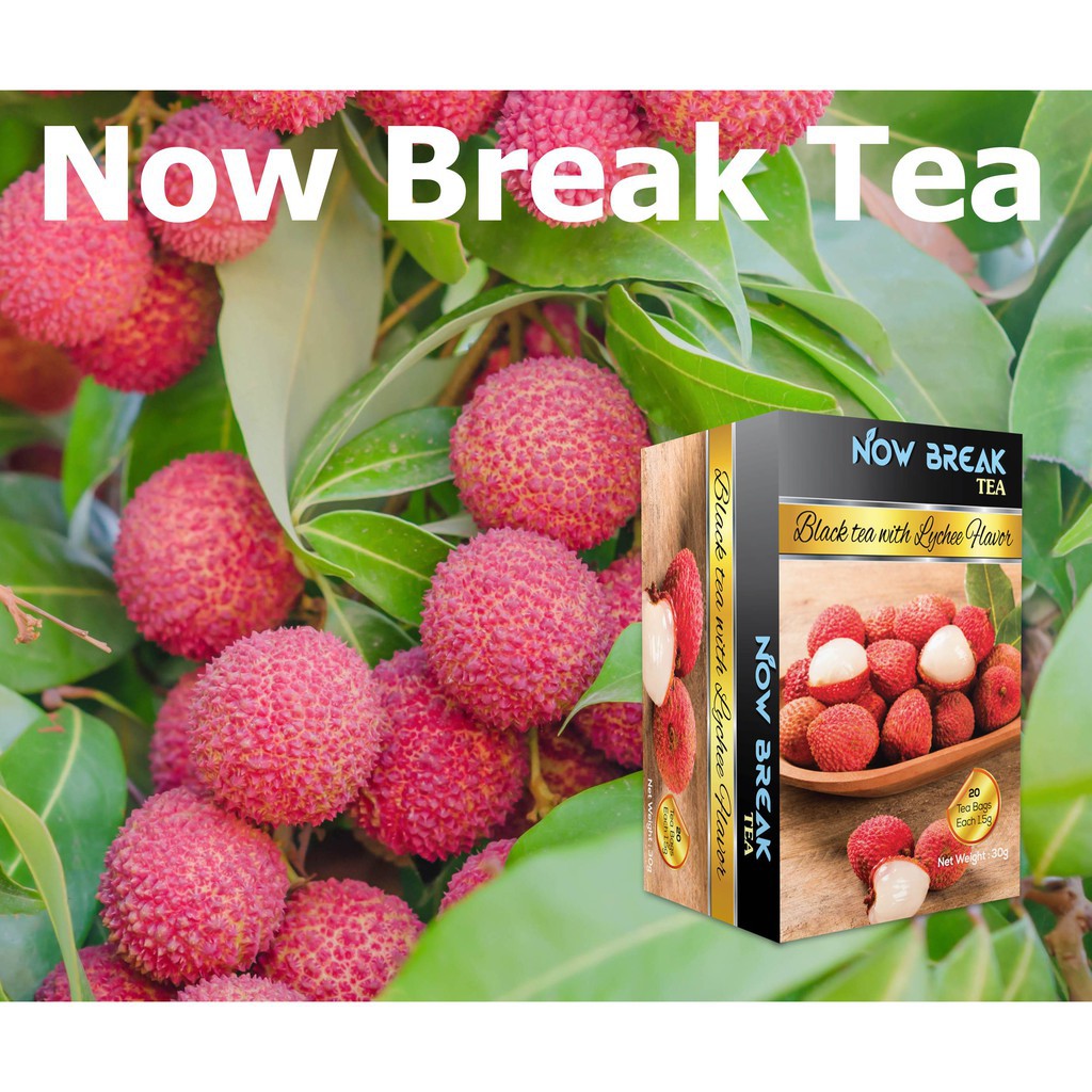 Trà vải Now Break Tea - kiểu trà túi lọc Dilmah vải (Lychee Tea) (đóng gói 20 bao thiếc riêng, 30g)