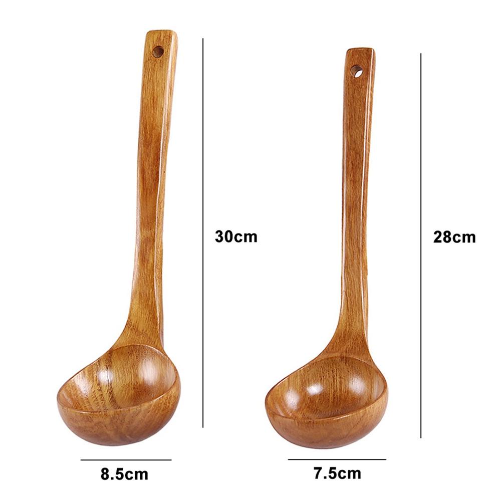 Muỗng Múc Canh Bằng Gỗ Hình Tròn Cỡ Lớn Chống Dính Tiện Dụng Cho Nhà Bếp
