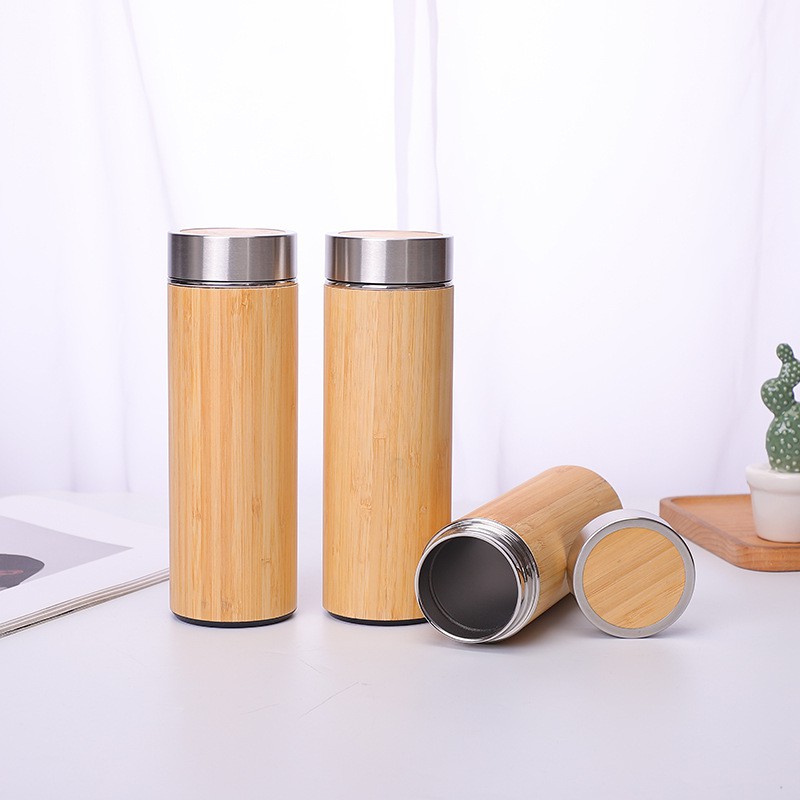 [Mã LIFEMALL2505 giảm 10% đơn 250K] Bình giữ nhiệt ONGTRE vỏ tre du lịch, tiện lợi 350/500ml