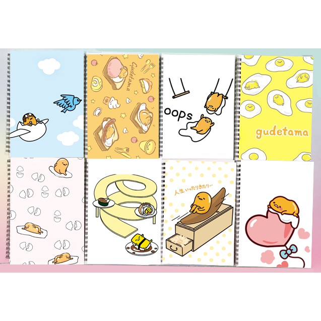 Sổ lò xo trứng lười SLX40 gudetama 100 trang 14x20cm sổ A5