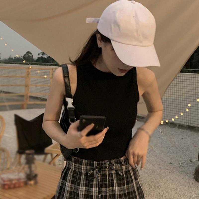 Áo không tay màu sắc đơn giản phong cách hàn quốc cho nữ