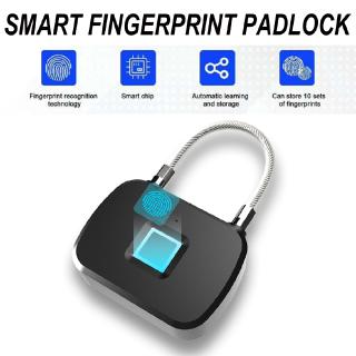Smart Biometric Padlock Fingerprint Keyless Door Lock USB Charging Anti-theft