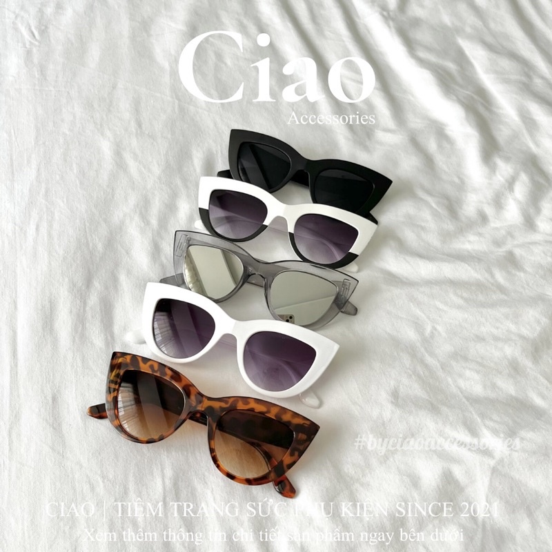 [HOẢ TỐC 1H] Kính thời trang/ Kính mát thiết kế bản to mắt mèo mã 12 Ciao accessories