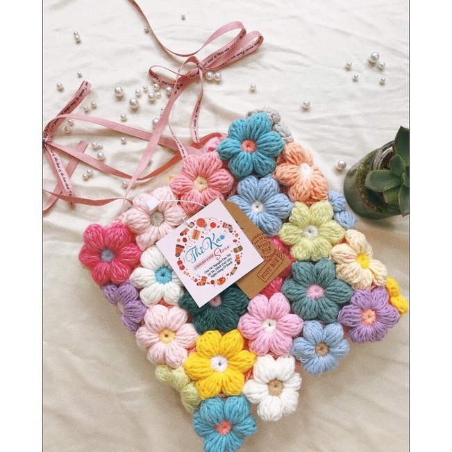 Áo móc len croptop ghép hoa 🌼🌸🍀🌼🌸🍀