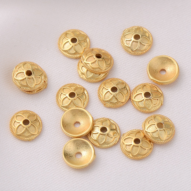 Chuỗi Hạt Tròn Màu Vàng 18K Nhiều Màu Sắc Dùng Làm Trang Sức diy