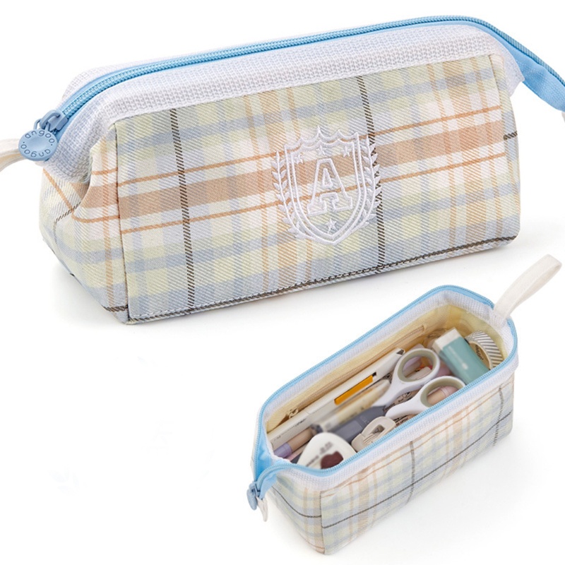 Túi Đựng Bút / Mỹ Phẩm Có Khóa Kéo Phong Cách Retro